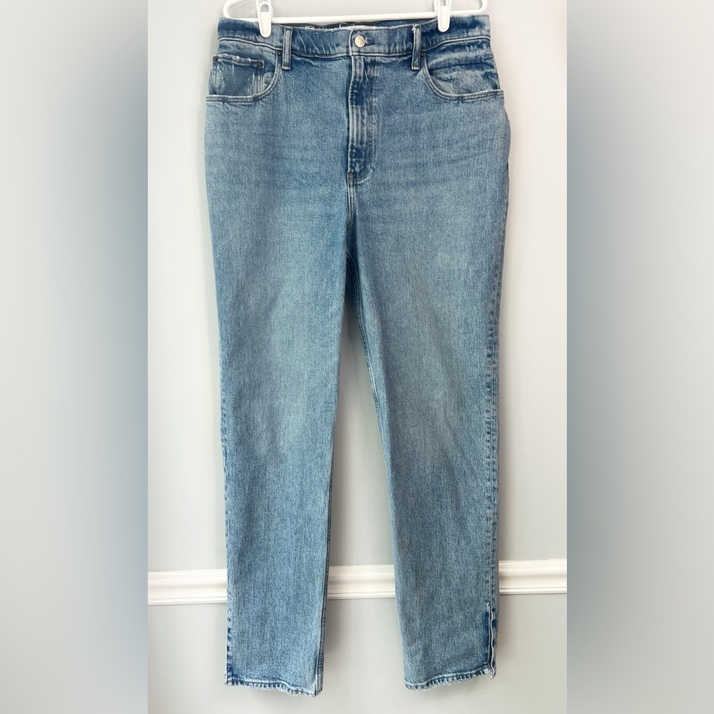 Abercrombie & Fitch Curve Love 90s Straight Ultra High Rise Light Jeans 32 14L